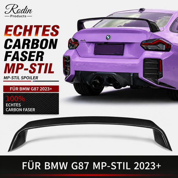 Echtcarbon-High-Wing-Heckspoiler im MP-Design passend für BMW M2 G87 (ab 2023)