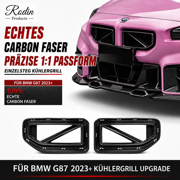 Echtcarbon-Slash-Design-Kühlergrill passend für BMW M2 G87 (ab 2023)
