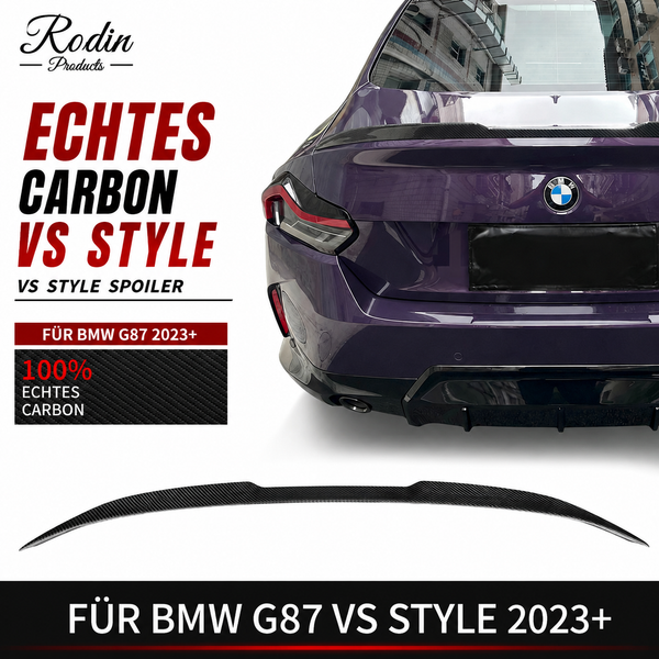 Echtcarbon-Heckspoilerlippe im VS-Design passend für BMW M2 G87 (ab 2023)