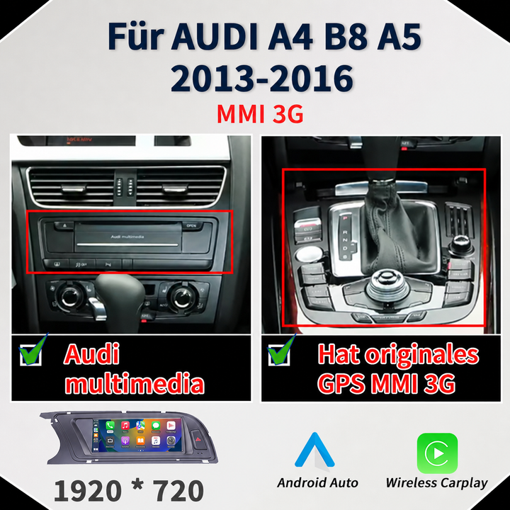 Navigation passend für Audi A4 B8 A5 – CarPlay & Android Auto – Navi/CarPlay Display Ansicht 1