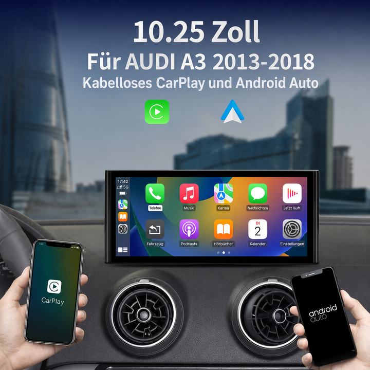 Navigation passend für Audi A3 – CarPlay & Android Auto – Navi/CarPlay Display Ansicht 1